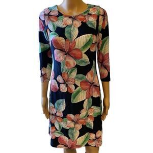 Tommy Hilfiger Multicolored Hawaiian Floral Leaf Print Sheath Dress 2/XS Career